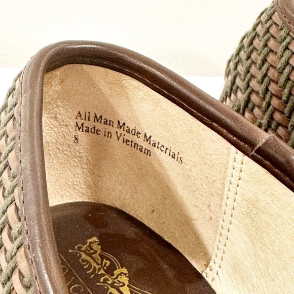 Vintage Coach and Four Classic Bow Woven Brown Loafers Slingback Ballet Flats - Picture 14 of 14